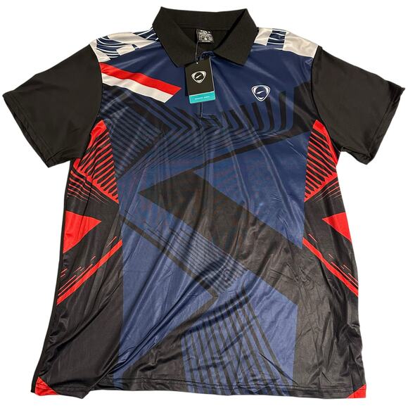 NWT Sport-Dri Navy/Black Bowling Polo Shirt XXL - Picture 1 of 8